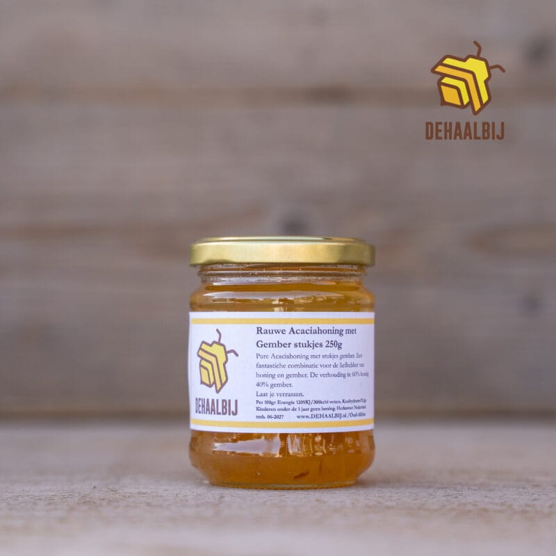 Rauwe honing acaciahoning Gemberstukjes